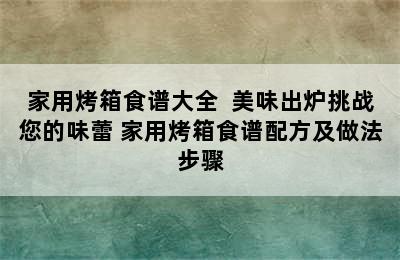 家用烤箱食谱大全  美味出炉挑战您的味蕾 家用烤箱食谱配方及做法步骤